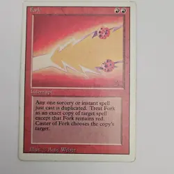 Magic: The Gathering Fork Red Interrupt Revised Edition Rare Amy Weber - Image 1
