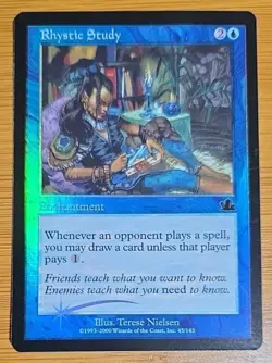 MTG Rhystic Study Prophecy **FOIL** NM Extremely Clean - never played - Image 1