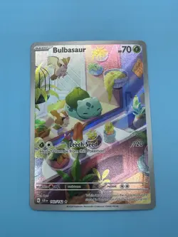 Pokemon TCG Bulbasaur Stellar Crown Illustration Holo Card 143/142 - Image 3