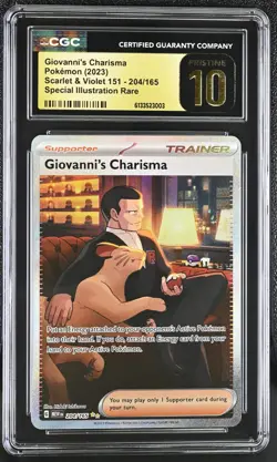 Pokemon Giovanni's Charisma 204/165 Scarlet Violet 151 - CGC 10 PRISTINE - Image 1