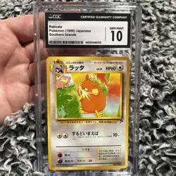 Pokemon 1999 Raticate 020 Southern Islands Japanese CGC 10 GEM MINT Pop 8 - Image 1
