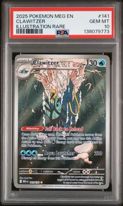 Pokemon TCG Mega Evolution #141 Clawitzer Illustration Rare PSA 10 GEM MT - Image 3
