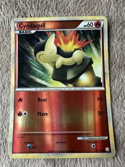 2010 Pokemon TCG HeartGold SoulSilver Cyndaquil Reverse Holo 61/123 LP - Image 1