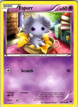 Espurr 58/122 XY - BREAKpoint Pokemon TCG NM Normal - Image 1