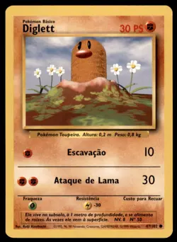 2000 Pokemon Base Unlimited Diglett Premium Portuguese #47 - Image 1
