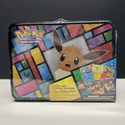 Pokemon Eevee Treasure Tin Box Trading Card Factory Sealed NEW - Image 1