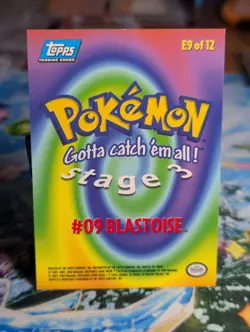 1999 Topps Pokemon the First Movie Rainbow Foil E9 #09 Blastoise Blue Logo NM- - Image 2
