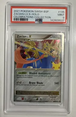 Zacian LV. X #SWSH135 Celebrations Collection 2021 Pokemon Holo Promo PSA 9 Mint - Image 1