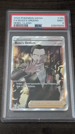 BOSS'S ORDERS 2020 Pokemon #189/192 PSA 9 MINT Rebel Clash FULL ART! Graded! - Image 1
