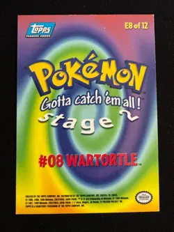 Mewtwo Strikes Back 1999 topps Pokemon The First Movie Rainbow Foil E8 Wartortle - Image 3