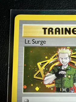 Lt. Surge Trainer HoloGym Heroes 17/132 Pokemon Partial Swirl - Image 5