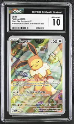 Pokemon Eevee 173 Prismatic Evolutions Black Star Promo - CGC 10 - Image 1