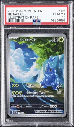 2023 POKEMON PAL EN-PALDEA EVOLVED ILLUSTRATION RARE #194 HERACROSS PSA 10 - Image 1