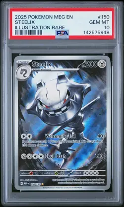 2025 POKEMON MEG EN-MEGA EVOLUTION ILLUSTRATION RARE #150 STEELIX PSA 10 - Image 1