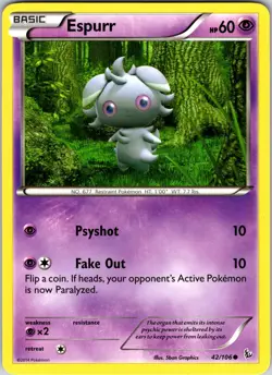 Espurr 42/106 XY - Flashfire Pokemon NM Normal - Image 1