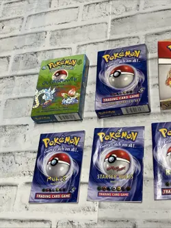 1999 Pokemon Vintage EMPTY Boxes Overgrowth, Brock, Lockdown Theme Deck WOTC Vtg - Image 2