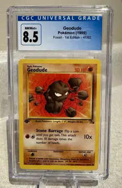Pokemon Geodude 47/62 Fossil 1999 Regular 1st Edition CGC 8.5 - Image 1