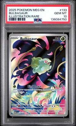 2025 POKEMON MEG EN-MEGA EVOLUTION ILLUSTRATION RARE #133 BULBASAUR PSA 10 - Image 1