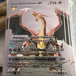 Charizard Gx Silver Foil Fan Art Display Card NM/M - Image 1