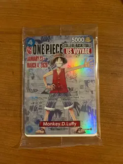 Monkey.D.Luffy (College Basketball US Voyage) One Piece Promotion Card Sealed - Image 1