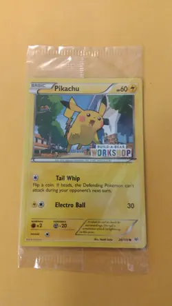 New Sealed Pikachu Build-A-Bear Workshop Stamp 20/108 Pokemon Card - Image 1