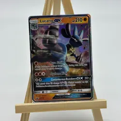 Pokemon - Lucario GX ULTRA RARE Black Star Promo SM100 TCG Card Holo Foil - Image 1