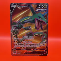 Rayquaza v Full Art Holo Card 193/203 SWSH07: Evolving Skies Near Mint Condition - Image 1