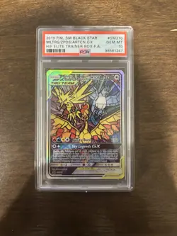 CUSTOM POKEMON MOLTRES ZAPDOS ARTICUNO GX STAINED GLASS TAG TEAM PSA 10 - Image 1