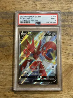 GRADED PSA 9 2020 Pokemon SWSH FA/Scizor V Darkness Ablaze #183 - Image 1