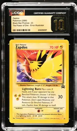 ZAPDOS Power of One Promo Aoki Illustrator Error #23 CGC Pristine 10 Pokemon - Image 1