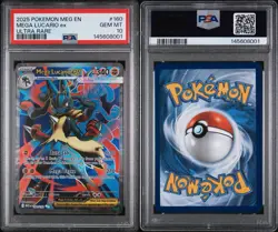 2025 Pokemon Mega Evolution #160 Mega Lucario ex Ultra Rare PSA 10 - Image 3