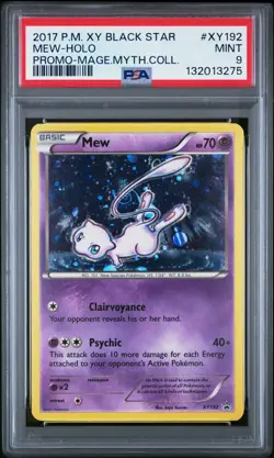 2017 POKEMON XY BLACK STAR PROMO MEW #XY192 HOLO PSA 9 MINT #132013275 (SWIRL) - Image 1