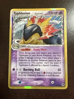 Typhlosion 12/101 Holo Pokemon TCG Dragon Frontiers MP (edge Dings) - Image 1