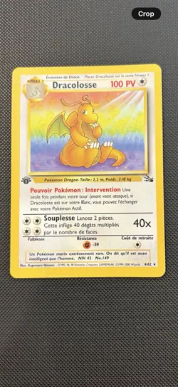 Pokemon TCG French 1st Edition Fossil Dracolosse (Dragonite) Holo #4 - Image 1