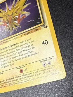 Zapdos - 30/62 Fossil - Pokemon TCG - 1999 Regular. NM - Image 3