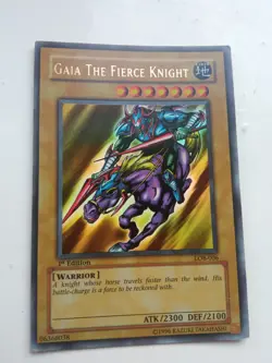 2002 Yu-Gi-Oh! GAIA THE FIERCE KNIGHT LOB-006 Ultra Rare 1st Edition AE - Image 1