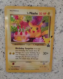 Pokemon _____'s Pikachu 24/53 Celebrations Holo Promo 50 HP Card - Image 1
