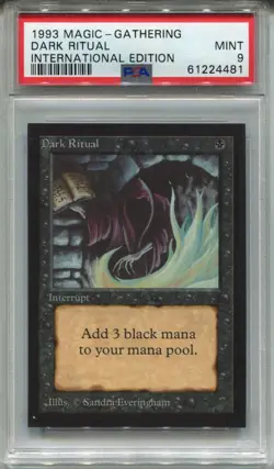 MTG Magic The Gathering International Edition Card Dark Ritual PSA 9 - Image 1
