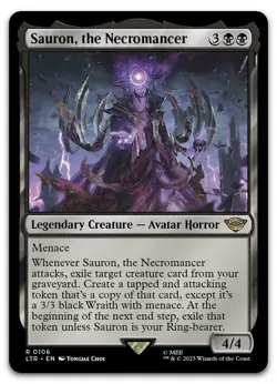 Sauron, the Necromancer #106 (NM) Lord of the Rings LTR Magic MTG - Image 1
