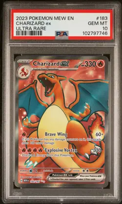 2023 POKEMON MEW EN-151 ULTRA RARE #183 CHARIZARD EX PSA 10 - Image 1