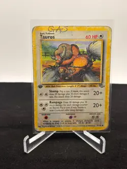 1999 Pokemon WOTC Jungle 1st Edition Tauros 47/64 Damaged - Image 1