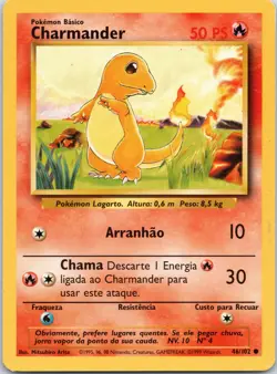 Charmander Portuguese Pokemon Base Set 46/102 1999 - Image 1