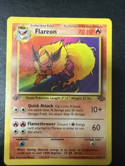 Pokemon - Jungle - 19/64 - Flareon - 1st Edition - Vintage - 1999 - WOTC - Image 1
