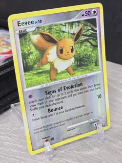 Pokemon Card TCG Eevee 59/111 DP Rising Rivals 2009 Reverse Holo lv. 10 Vintage - Image 1