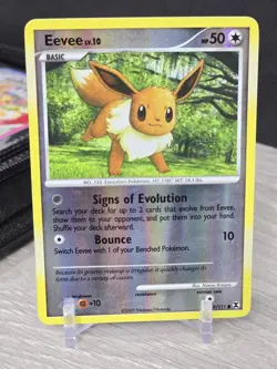 Pokemon Card TCG Eevee 59/111 DP Rising Rivals 2009 Reverse Holo lv. 10 Vintage - Image 5