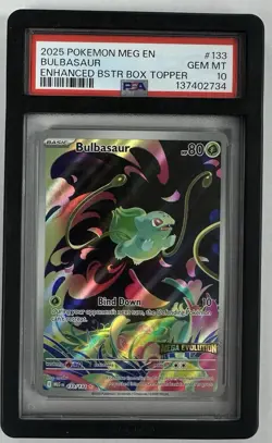 PSA 10 Bulbasaur box topper stamp #133 2025 Pokemon Mega Evolution - Image 1