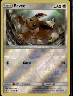 Eevee (49) Common Hidden Fates 49/68 Colorless Reverse Holo Pokemon Card - Image 1