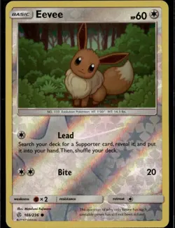 Eevee - Common SM - Cosmic Eclipse 166/236 Colorless Reverse Holo Pokemon Card - Image 1