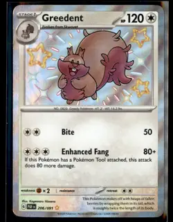 2024 Paldean Fates Greedent #206 - Image 1