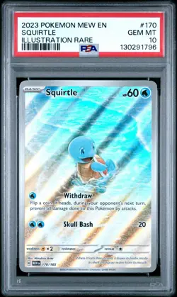 PSA 10 GEM MINT Squirtle Illustration Rare 170/165 SV Pokemon 151 2023 English - Image 1